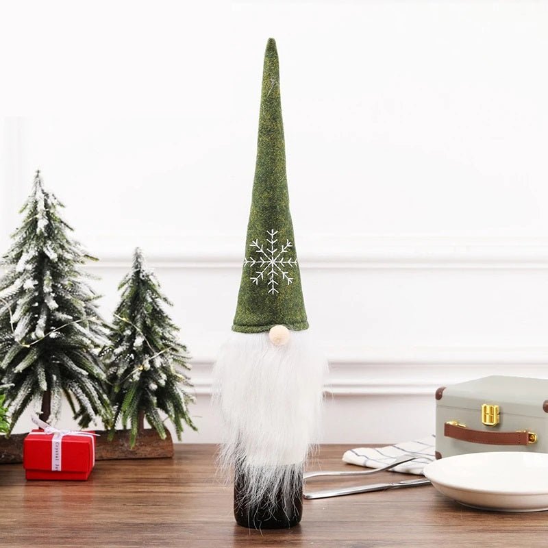 Sandsberg | Samt Weihnachtsweinflaschenhüllen – Stylisches Set für festliche Tischdekoration & Perfekte Feiertagsgeschenke