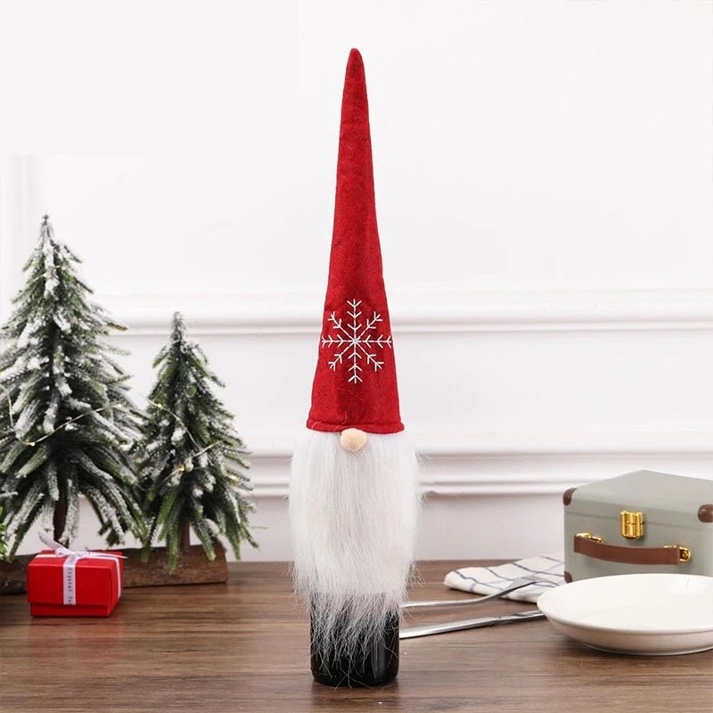 Sandsberg | Samt Weihnachtsweinflaschenhüllen – Stylisches Set für festliche Tischdekoration & Perfekte Feiertagsgeschenke