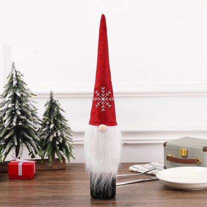 Sandsberg | Samt Weihnachtsweinflaschenhüllen – Stylisches Set für festliche Tischdekoration & Perfekte Feiertagsgeschenke