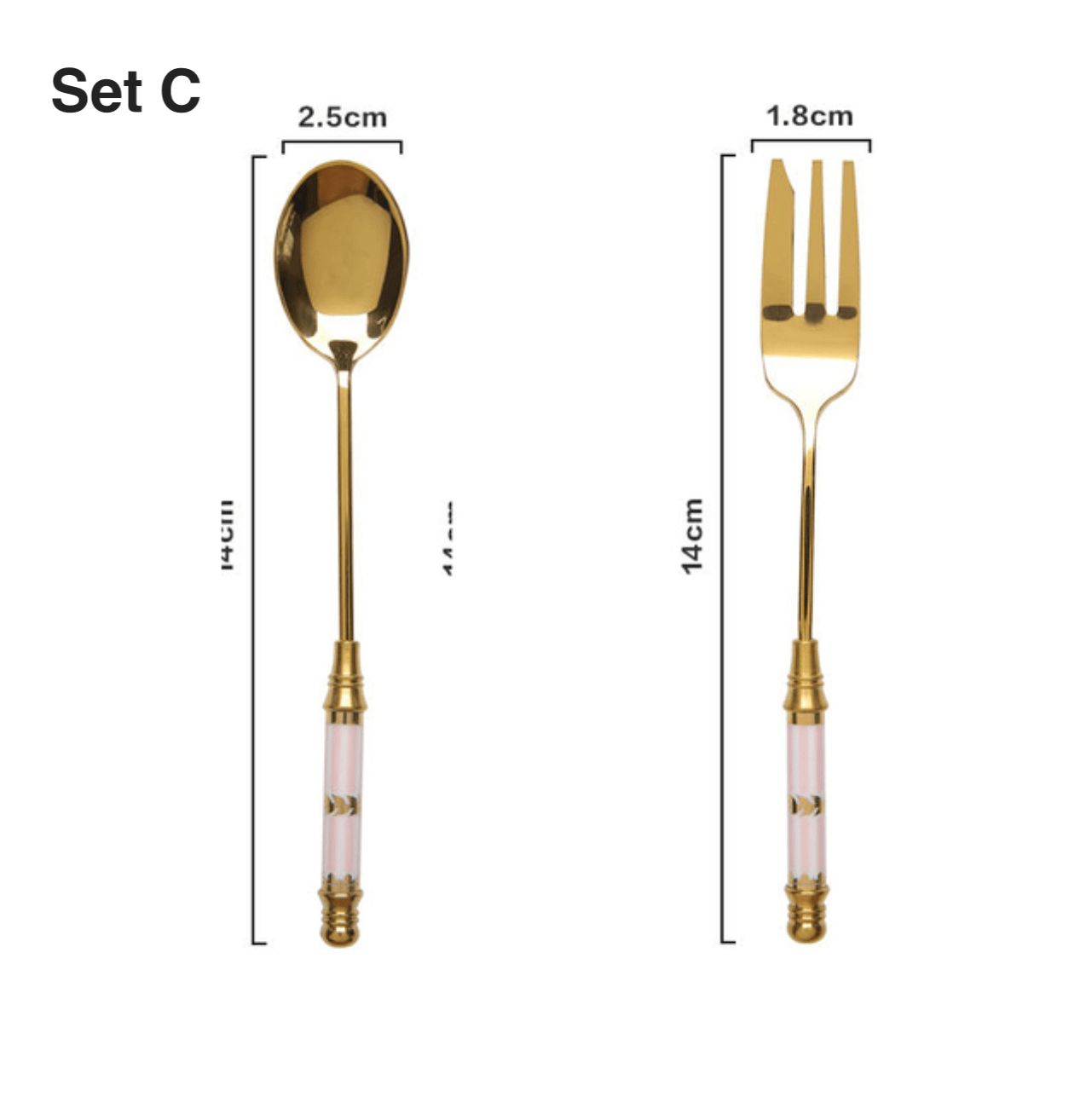 Vintage Gold Löffel Gabel Set