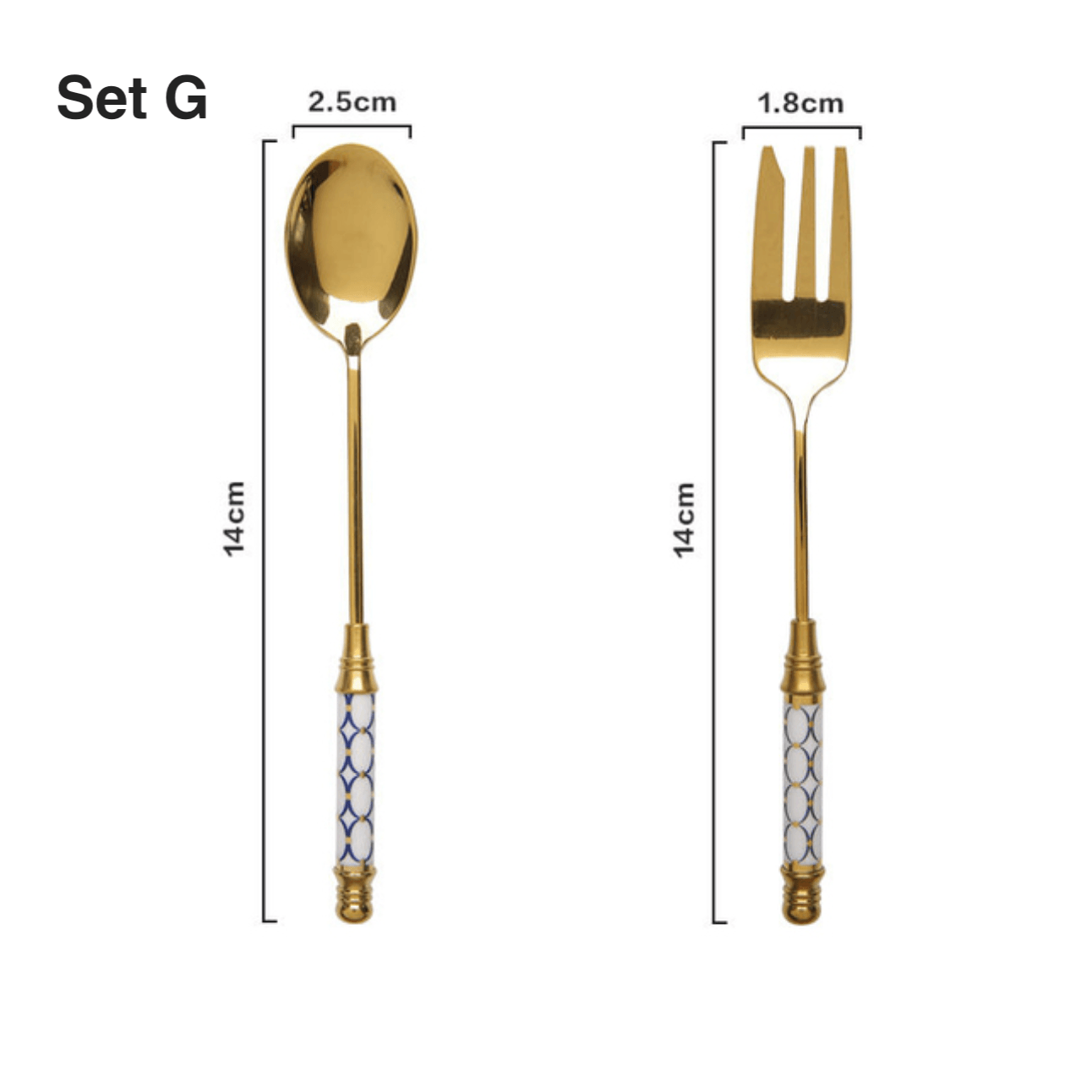 Vintage Gold Löffel Gabel Set
