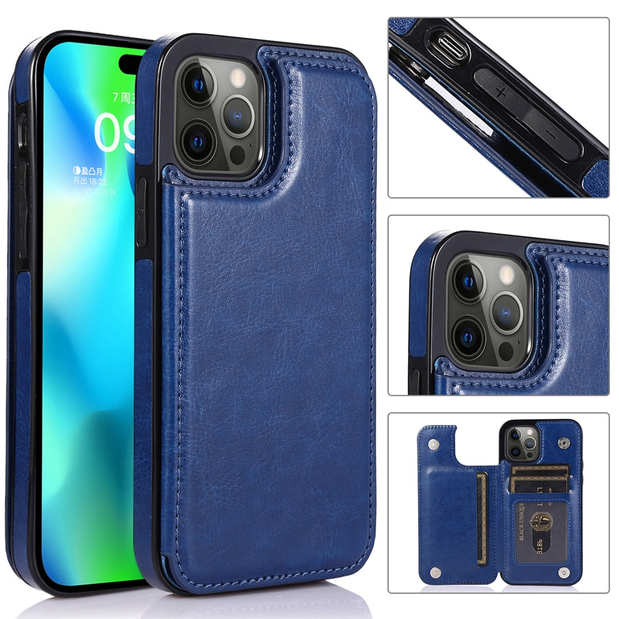 Hochwertige Leder-Brieftaschenhülle für das Apple iPhone | Flip-Cover-Kartenhalter mit Geldbörsen- und Portmoneefunktion