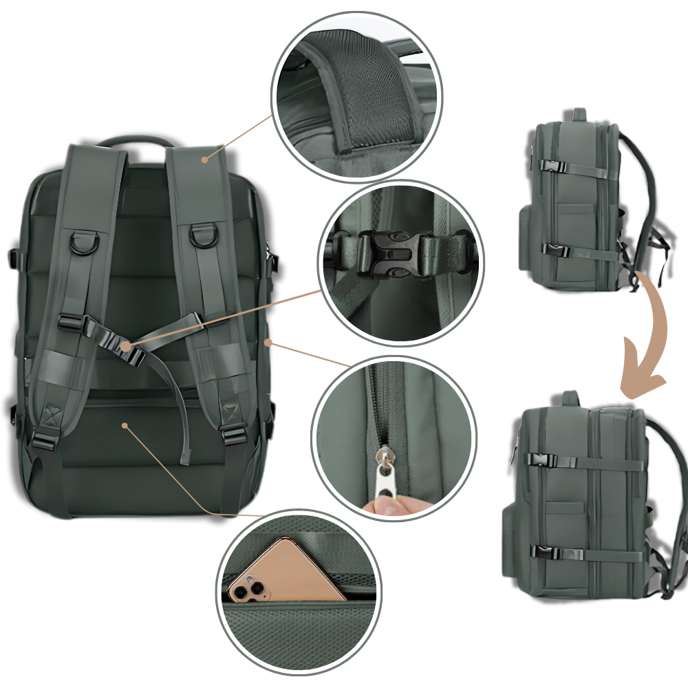 Wasserdichter Reiserucksack mit USB