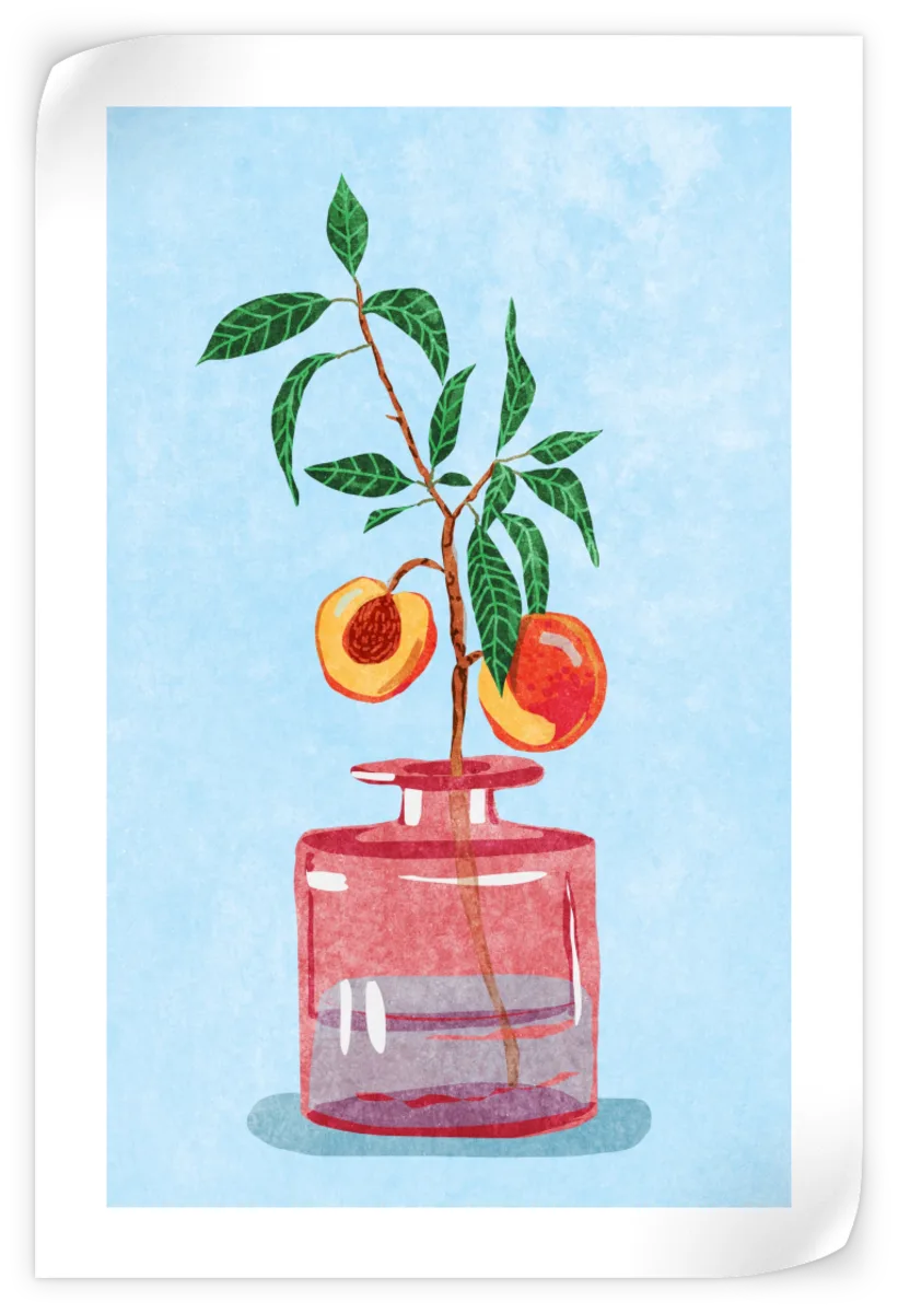 Sandsberg | Pfirsichbaum in Vase Wandkunst