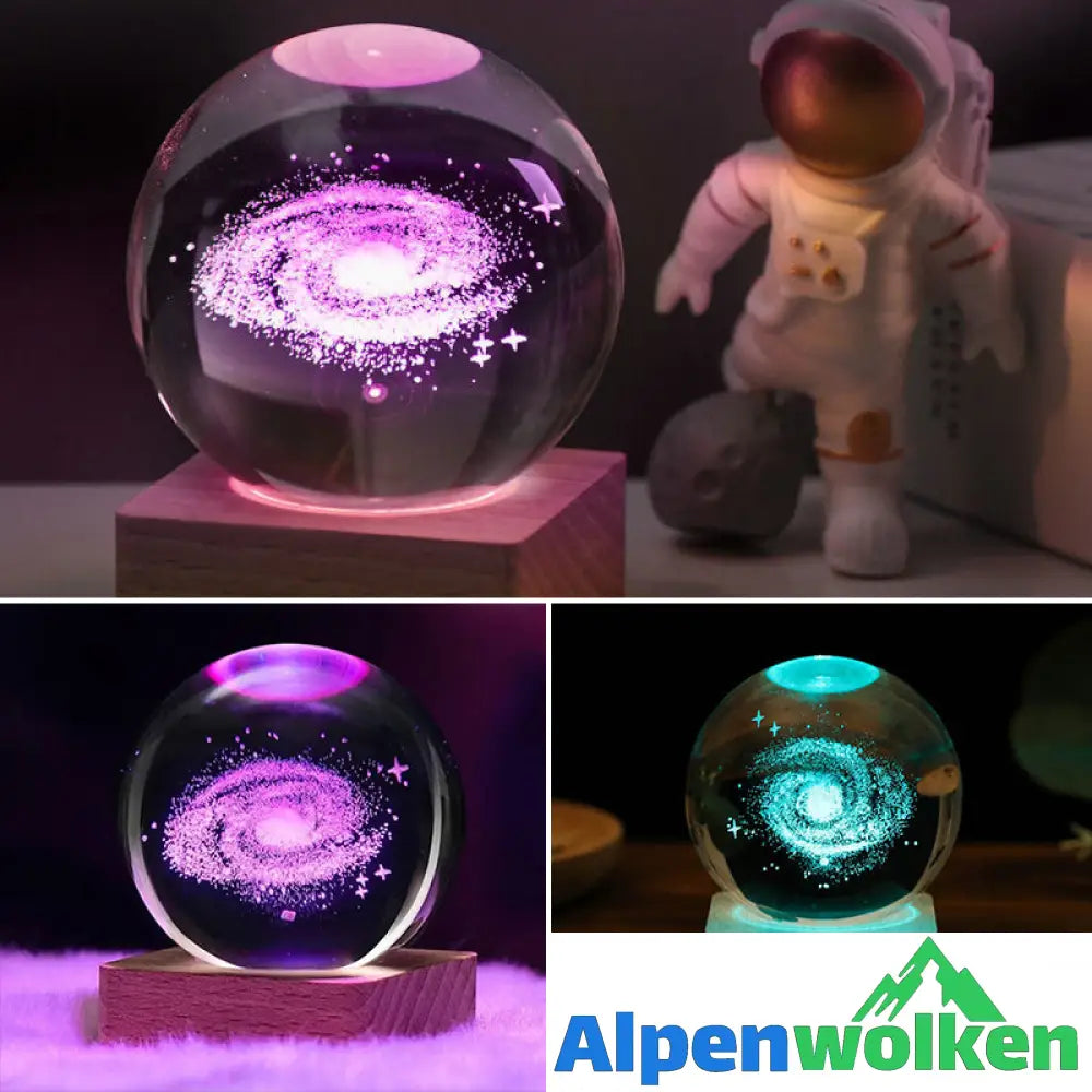 🪄Weihnachtsrabatt-50% Rabatt✨3D Galaxy Kristallkugel Nachtlicht Dekorlampe