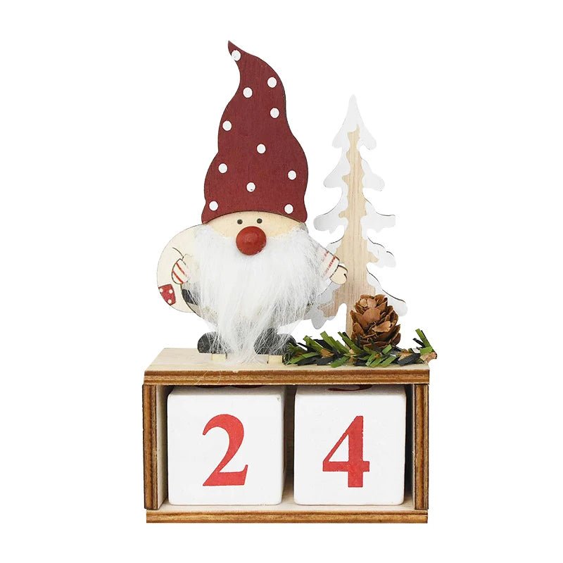 Sandsberg | Holzgemalter Weihnachtscountdown-Kalender – Festliche Weihnachts-Hausdekoration & Neujahrs-Countdown-Geschenk