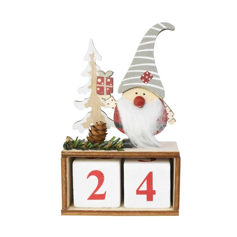 Sandsberg | Holzgemalter Weihnachtscountdown-Kalender – Festliche Weihnachts-Hausdekoration & Neujahrs-Countdown-Geschenk