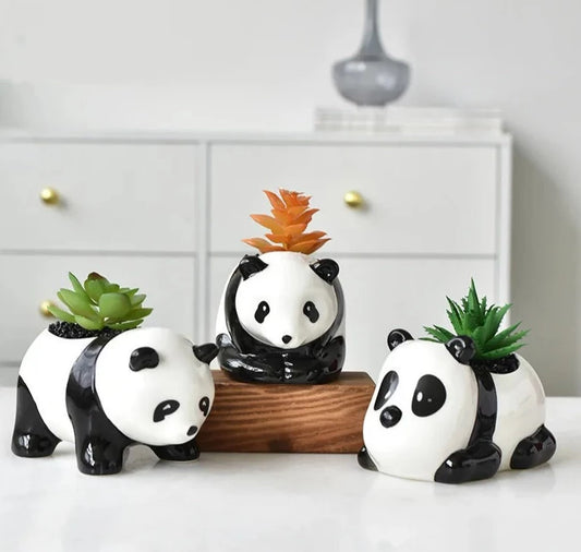Keramik-Panda-Blumenvase